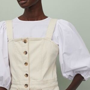 NWT H&M Workwear Coveralls Jumpsuit in Ivory Denim size XS